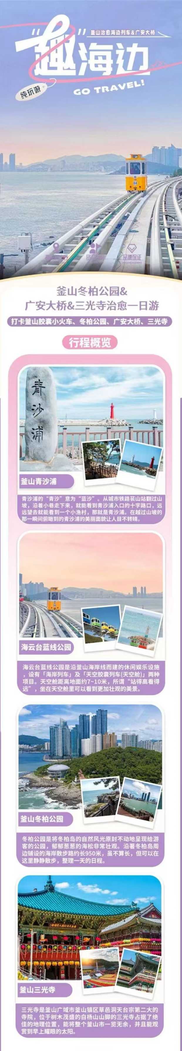 釜山冬柏公园&广安大桥&三光寺一日游